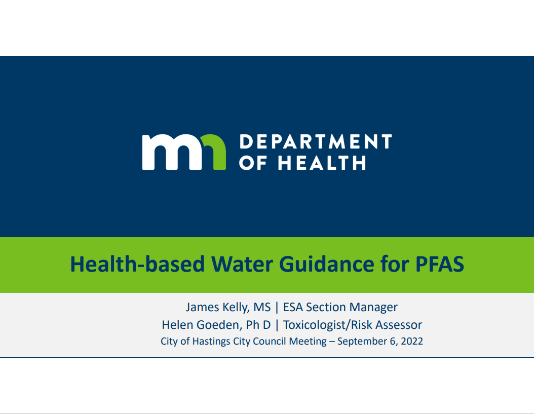 PFAS presentation image from MDH